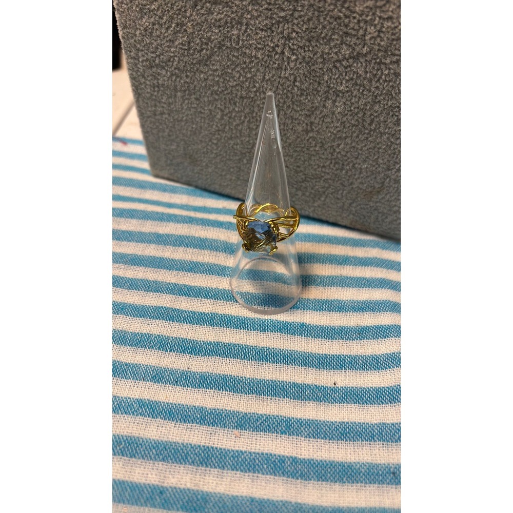 #16. Gold-tone Cocktail Square Cut Ring